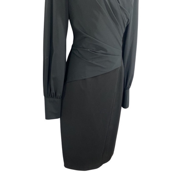 NWOT Reiss black asymmetric neckline blouson sleeve dress BB22 - Picture 11 of 14